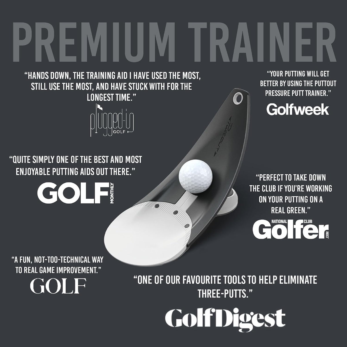 PuttOUT Premium Pressure Putt Trainer for Golf Putting Practice Stone--Golf World-Golf World