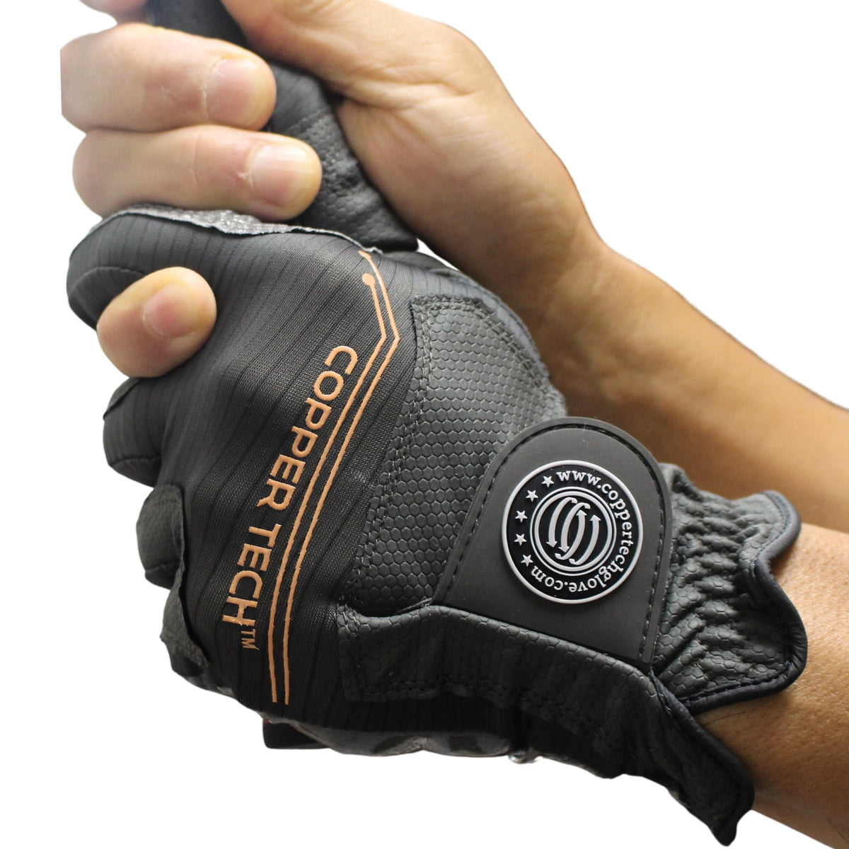 Copper Tech Mens Golf Gloves 2 Pack Copper Infused Breathable Synthetic Leather--Golf World-Size:X-Large-hand_orientation:Left-Golf World