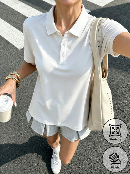 Womens Lightweight Breathable Quick Dry Short Sleeve Polo Shirt for Summer-Women Tops, Blouses & Tee-Golf World-Shein