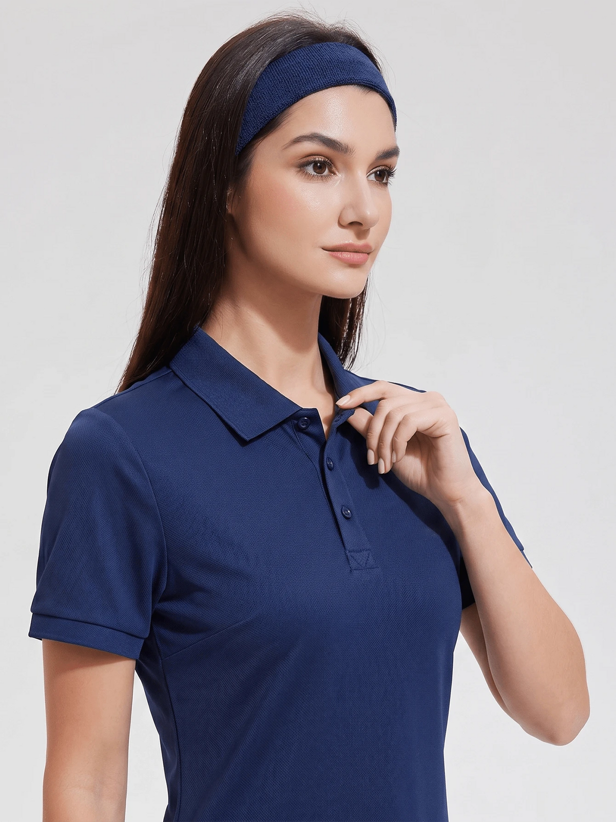 Womens Collared Short Sleeve Polo Shirt for Golf Tennis and Pickleball-Women Active Tops-Golf World-Shein