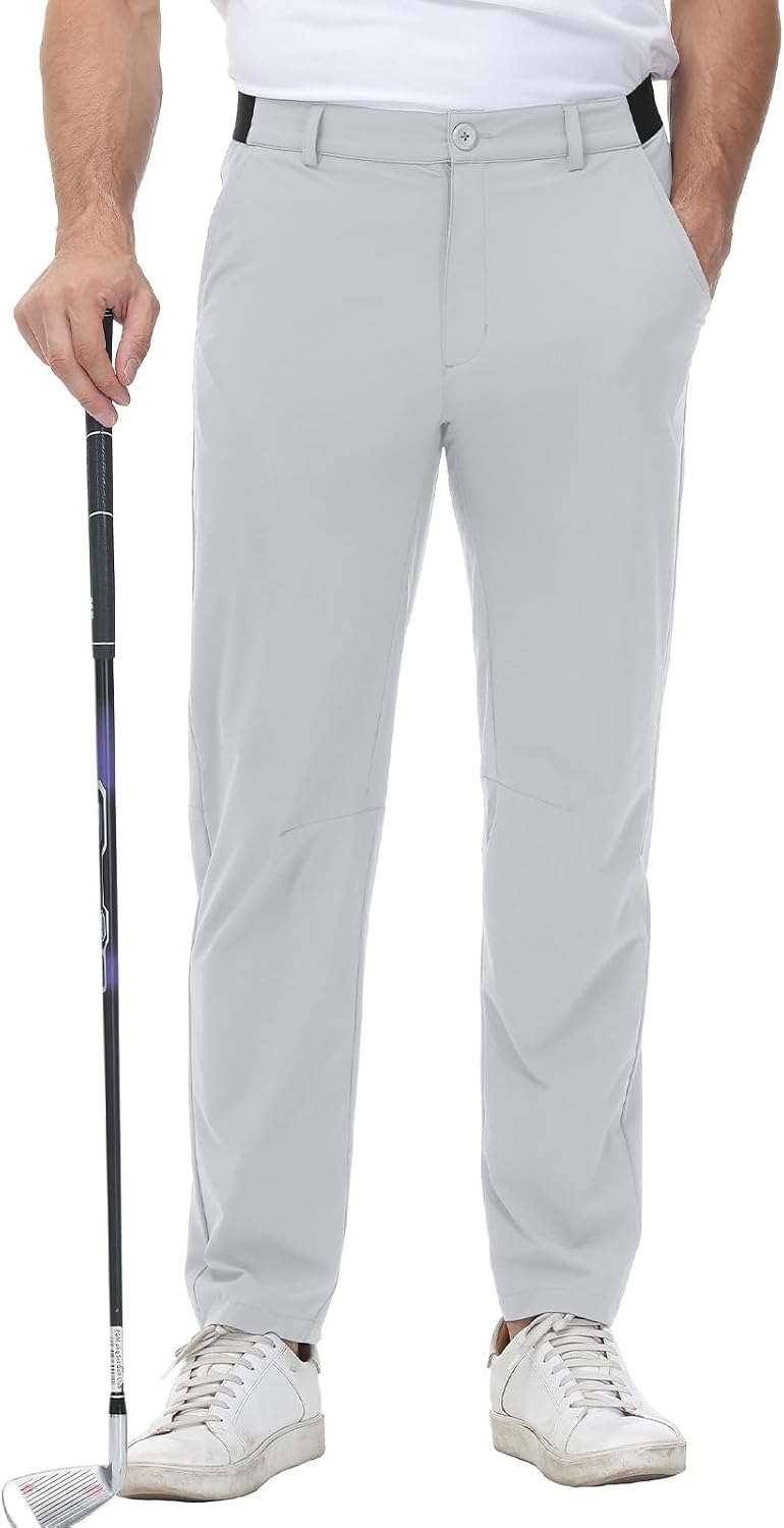 JHMORP Men's Golf Pants Stretch Light Dress Casual Work Pants with Pockets