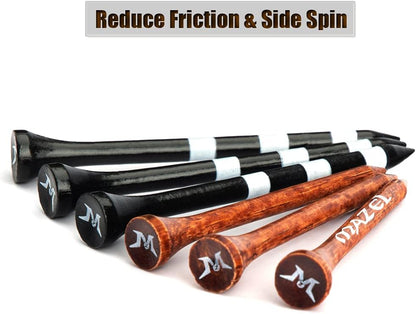 MAZEL Natural Wood Golf Tees Low Friction Two Sizes 50 or 120 Pack--Golf World-Golf World