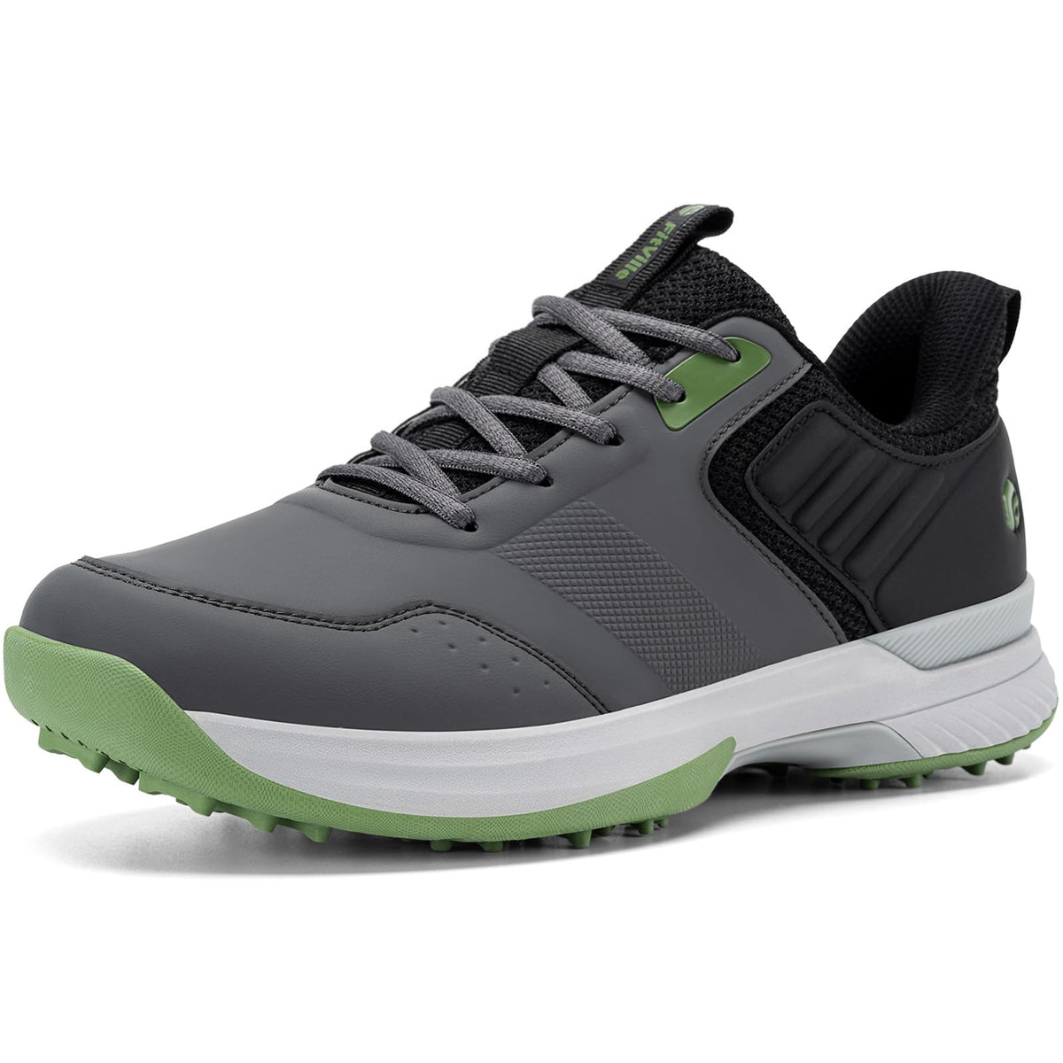 FitVille Wide Mens Golf Shoes Waterproof Spiked Golf Shoes for Men with Arch Support, Slip Resistant, 6 Non-Removable Cleats, Golf Course