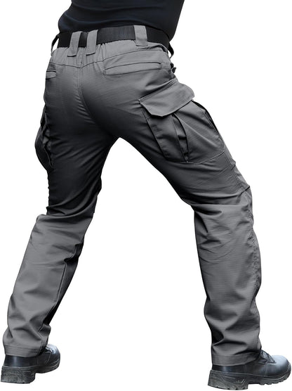 Hiwise Men's Stretch Tactical Pants Water Resistant Ripstop Cargo Pants Outdoor Lightweight EDC Work Hiking Pants
