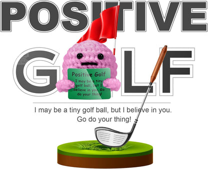 AICase Golf Gifts for Women Funny Positive Golf Ball Crochet Gag Gift Ideas, Emotional Support Nuggets for Women Golfers Accessories Tournament Mom Mothers Day Christmas Easter Birthday Stuff Gift