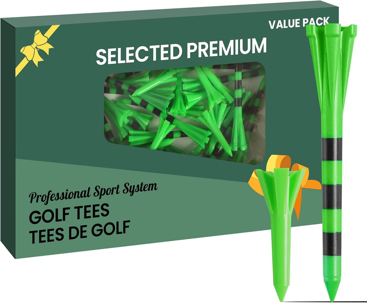 Unbreakable Plastic Golf Tees 60 Pack in 3 Sizes for Driving Range--Golf World-Golf World