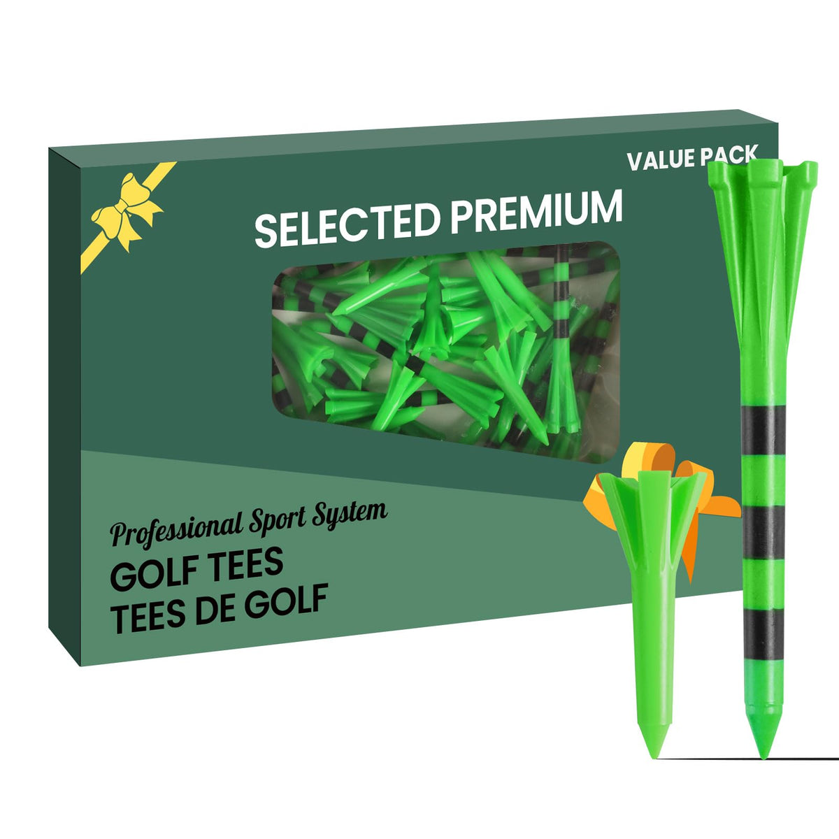 Unbreakable Plastic Golf Tees 60 Pack in 3 Sizes for Driving Range--Golf World-Golf World