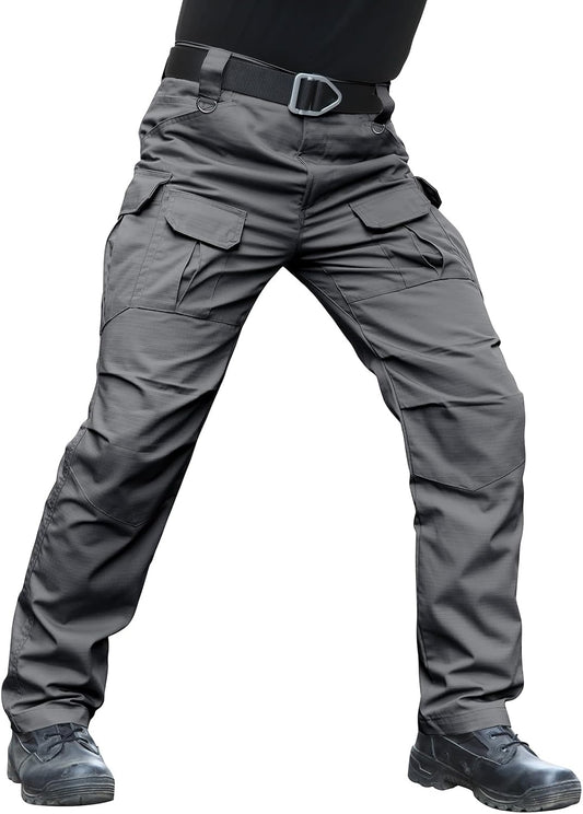 Hiwise Men's Stretch Tactical Pants Water Resistant Ripstop Cargo Pants Outdoor Lightweight EDC Work Hiking Pants
