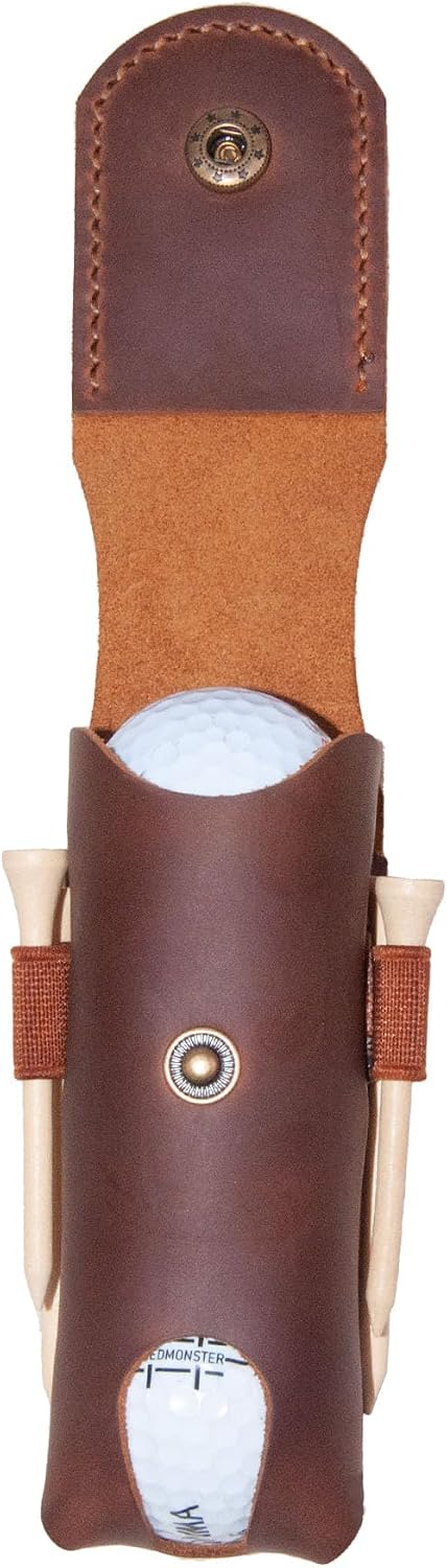Personalized Golf Ball Bag, Custom Name Golf Bag & Tee Holder, Golf Pouch Bag Tees Holder Ball Pocket, Leather Golf Travel Bag, Christmas Gift,Great Golf Gifts