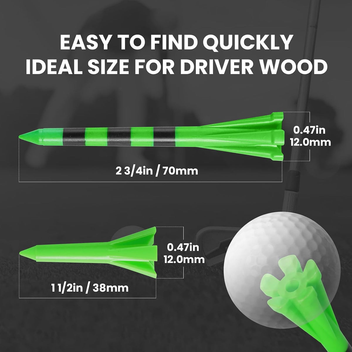 Unbreakable Plastic Golf Tees 60 Pack in 3 Sizes for Driving Range--Golf World-Golf World