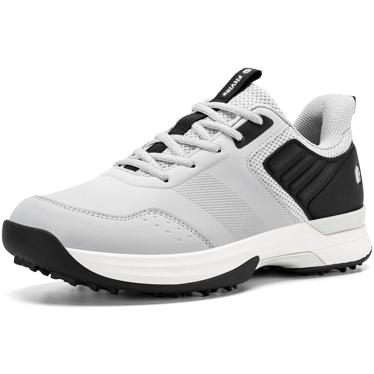 FitVille Wide Mens Golf Shoes Waterproof Spiked Golf Shoes for Men with Arch Support, Slip Resistant, 6 Non-Removable Cleats, Golf Course