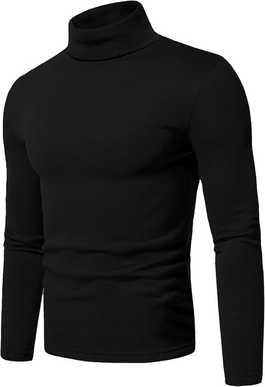 Askdeer Men's T-Shirts Cotton Turtleneck Thermal Shirts Long Sleeve Pullover Underwear Shirts Base Layer Thermal Tops