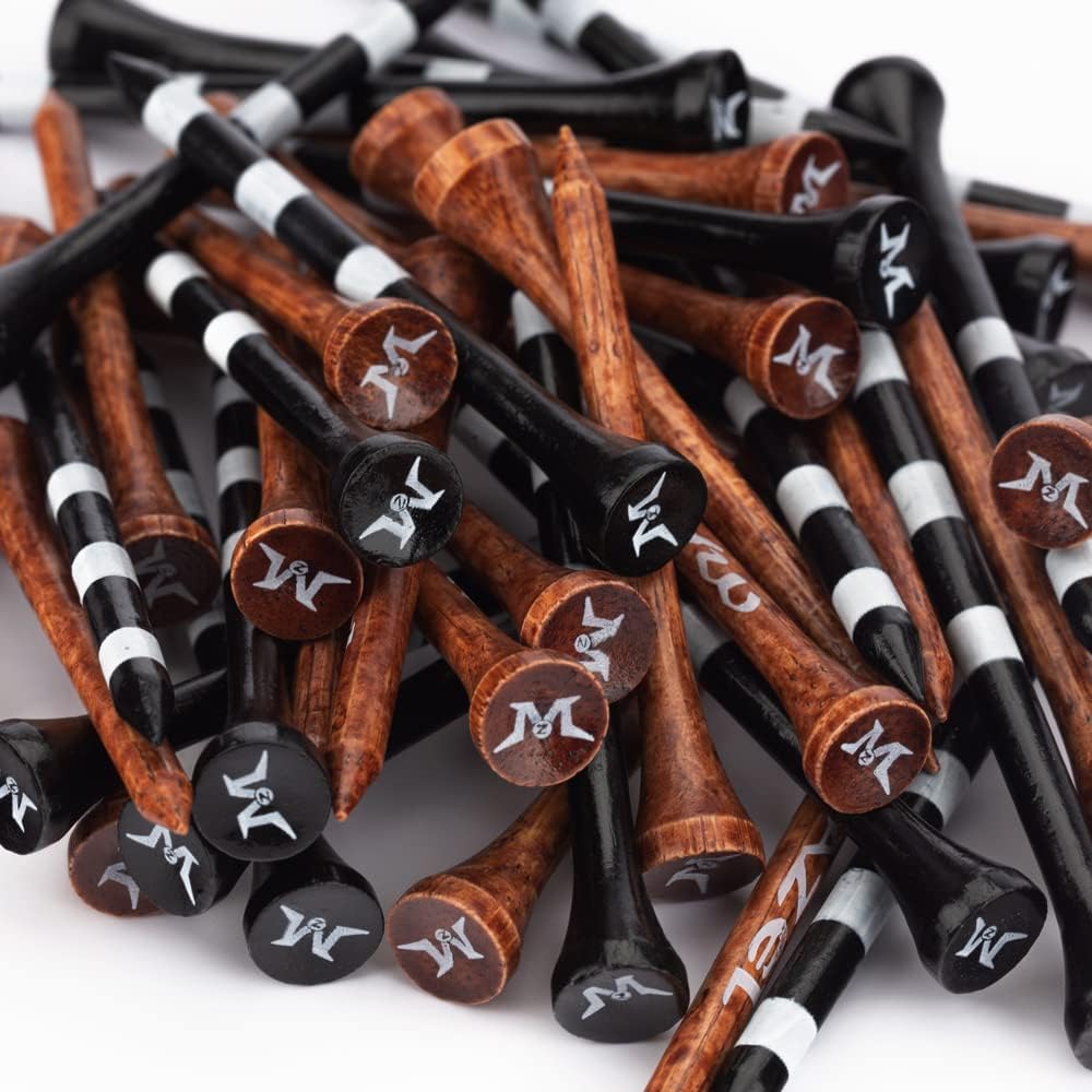 MAZEL Natural Wood Golf Tees Low Friction Two Sizes 50 or 120 Pack--Golf World-Golf World