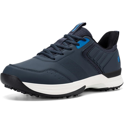 FitVille Wide Mens Golf Shoes Waterproof Spiked Golf Shoes for Men with Arch Support, Slip Resistant, 6 Non-Removable Cleats, Golf Course