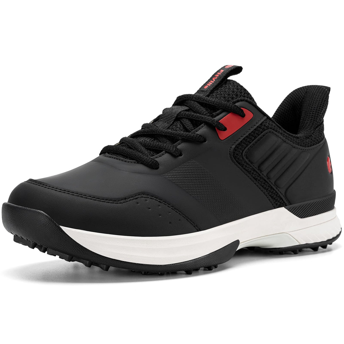FitVille Wide Mens Golf Shoes Waterproof Spiked Golf Shoes for Men with Arch Support, Slip Resistant, 6 Non-Removable Cleats, Golf Course