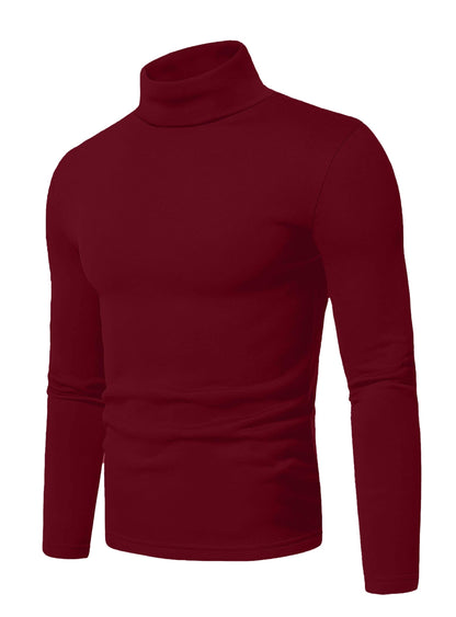 Askdeer Men's T-Shirts Cotton Turtleneck Thermal Shirts Long Sleeve Pullover Underwear Shirts Base Layer Thermal Tops