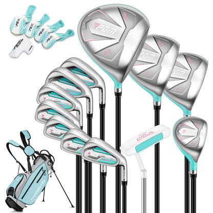 PGM Ladies Left Handed 9 Piece Golf Club Set With Pink Stand Bag--Golf World-Size:12 Piece Clubs(Headcovers Included)-Style:Right-Handed-Golf World