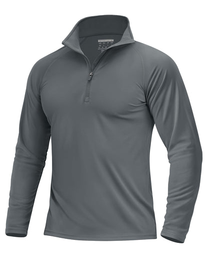 Boladeci Quarter Zip Men Golf Shirt UPF 50+ Long Sleeve Sun Protection