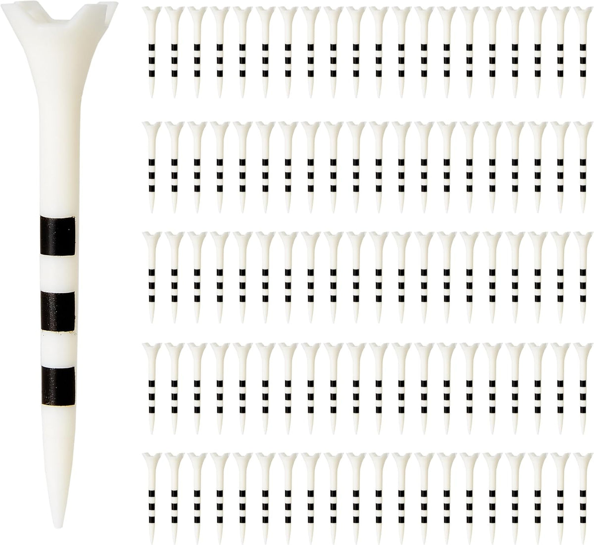 Amazon Basics Recycled Plastic Golf Tees With Height Markers 100 Pack--Golf World-Size:8.26 cm-Golf World