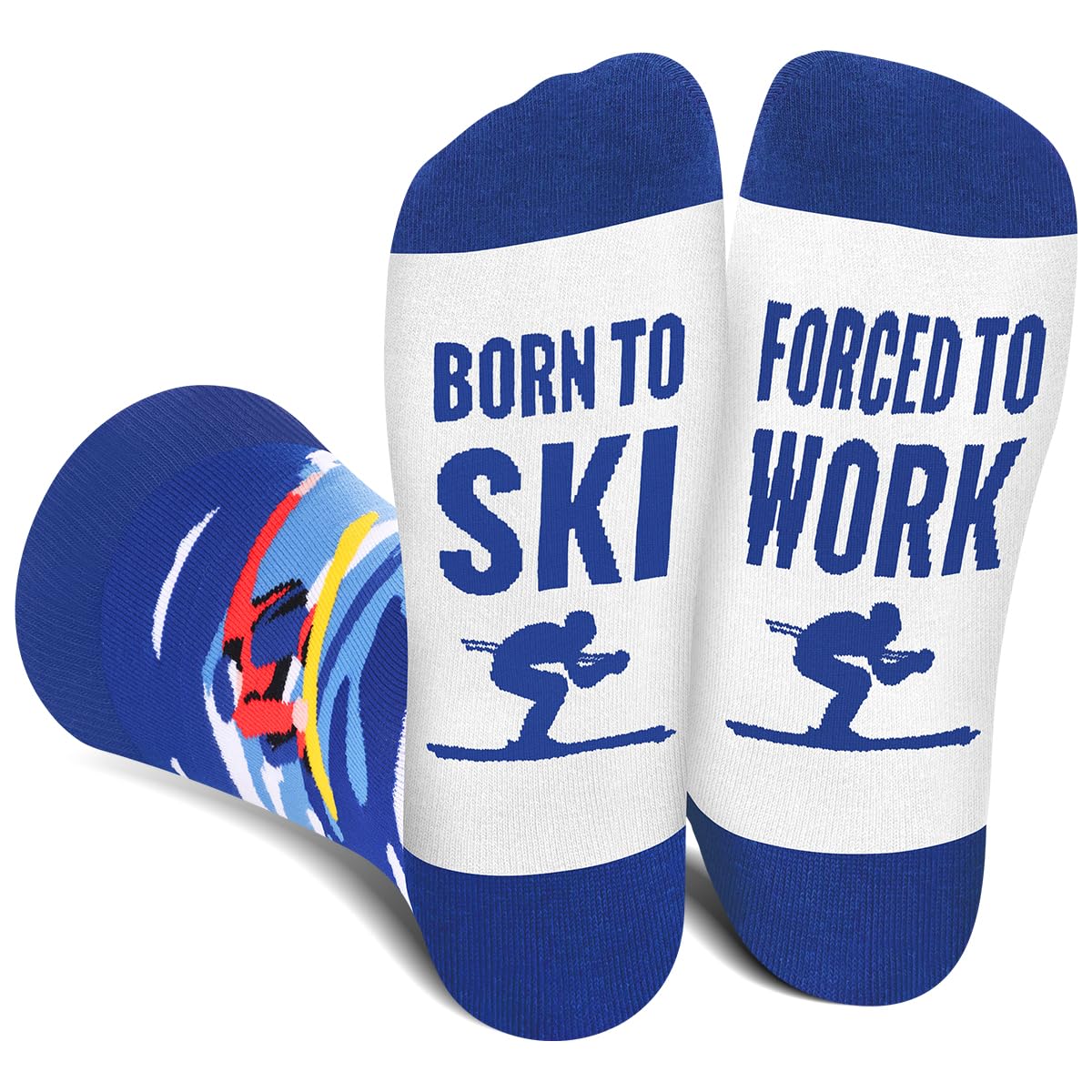 Funny Socks for Men Women - FORCED TO WORK Novelty Funky Socks Fun Gifts - Birthday Christmas Gifts for Men Teen Boys