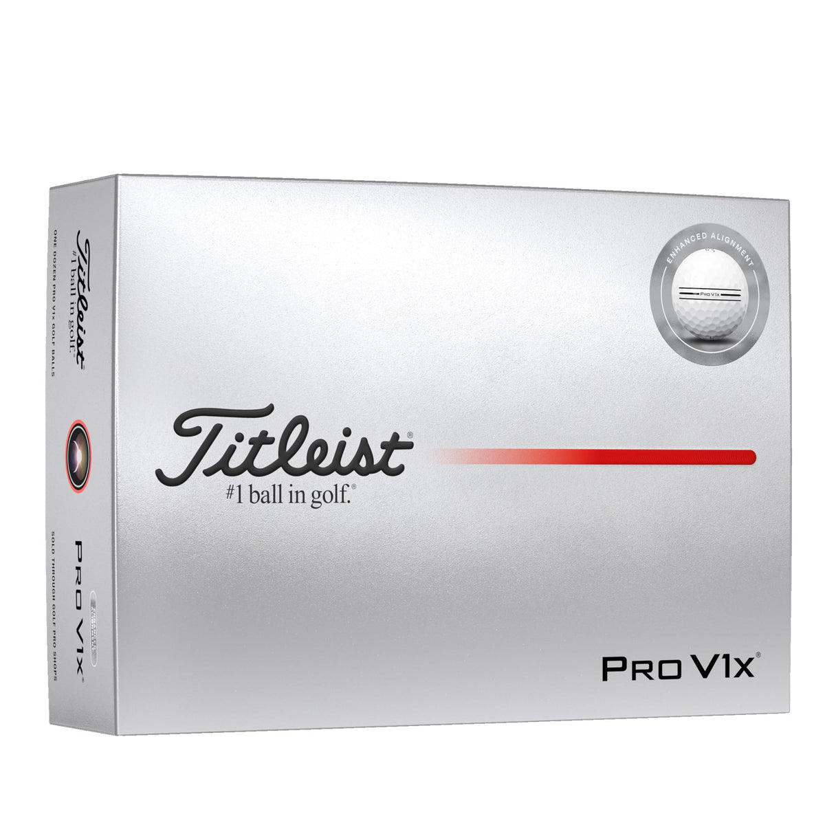 Titleist Pro V1x 2025 Golf Balls Higher Flight More Spin Performance--Golf World-Style:Enhanced Alignment-Color:White-Golf World