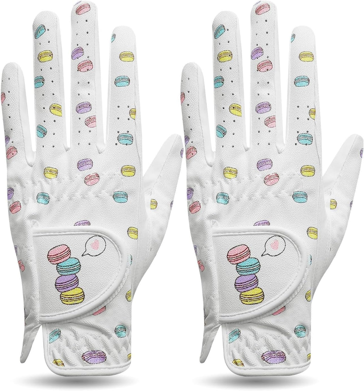 FINGER TEN Womens PU Leather Golf Gloves Breathable Grip 2 Pack--Golf World-Golf World