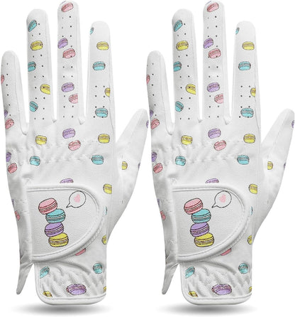 FINGER TEN Womens PU Leather Golf Gloves Breathable Grip 2 Pack--Golf World-Golf World