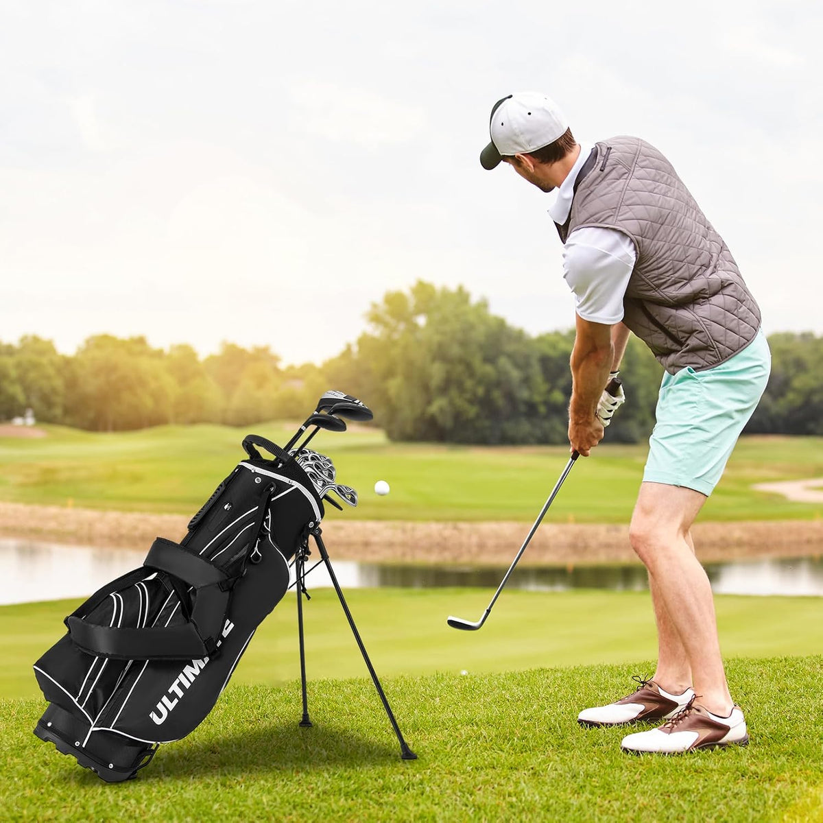 Left Handed Golf Club Set for Men 10 Piece Complete Set With Stand Bag--Golf World-Golf World
