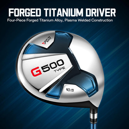 PGM G500 Mens Golf Club Set With Titanium Driver And Blue Stand Bag--Golf World-Golf World