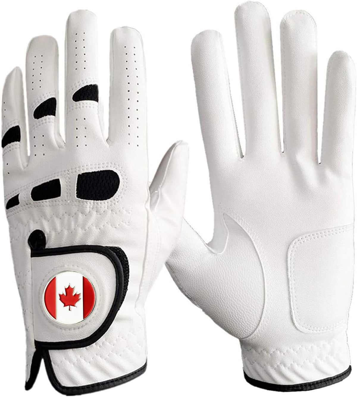 BRAMASOLE Mens Leather Golf Glove with CA Flag Ball Marker 3X Large--Golf World-Size:3X-Large-Style:Worn on Left Hand-Golf World