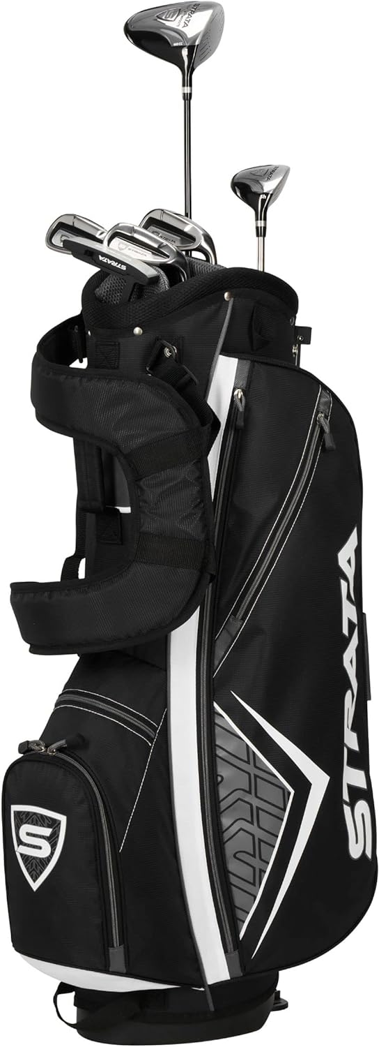 Callaway Strata Men's 12 Piece Left Hand Complete Golf Club Set--Golf World-hand_orientation:Left-Color:Silver-Size:12 Piece (Strata)-Golf World