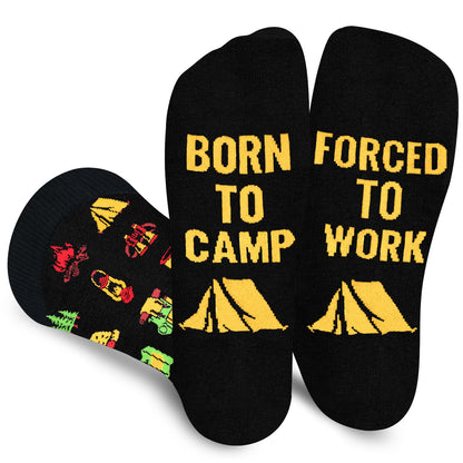 Funny Socks for Men Women - FORCED TO WORK Novelty Funky Socks Fun Gifts - Birthday Christmas Gifts for Men Teen Boys