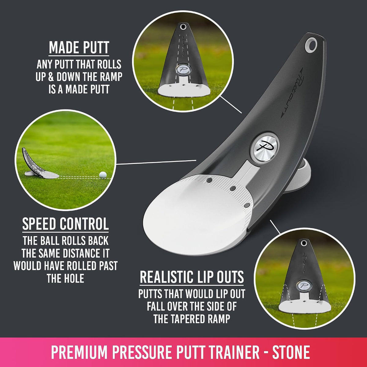 PuttOUT Premium Pressure Putt Trainer for Golf Putting Practice Stone--Golf World-Golf World