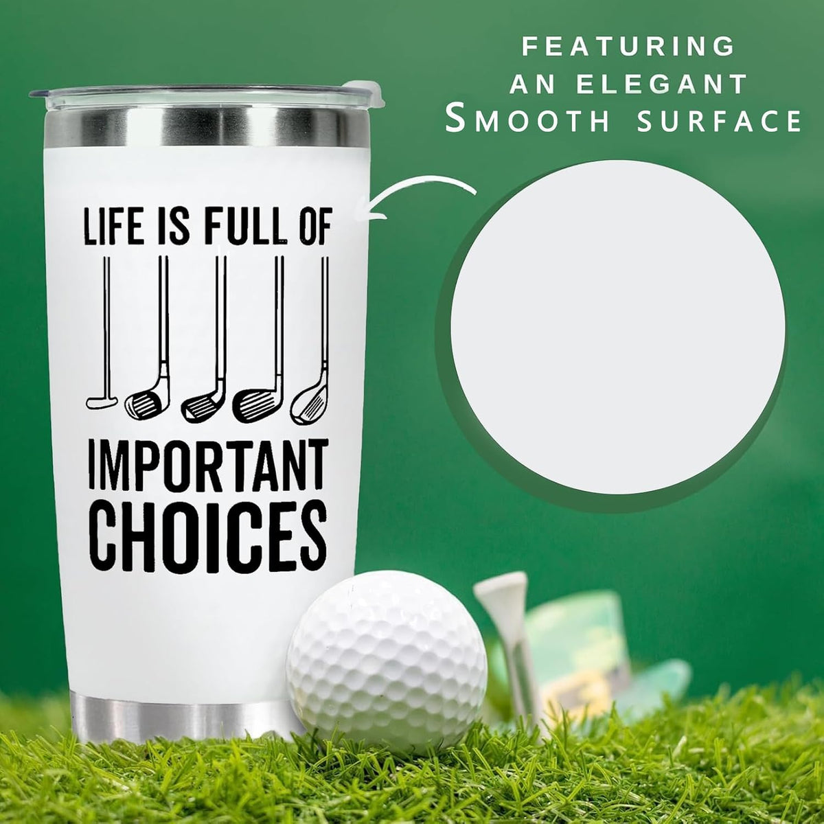 Best Ever 20oz Cup, Golf Presents for Men - Golfer Gifts for Men Unique - Funny Golf Gifts for Him, Father, Dad Uncle, Husband Boyfriend, Golf Lovers