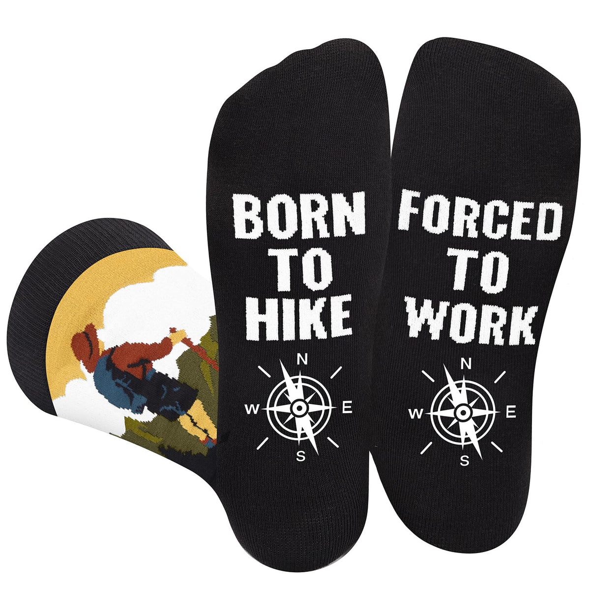 Funny Socks for Men Women - FORCED TO WORK Novelty Funky Socks Fun Gifts - Birthday Christmas Gifts for Men Teen Boys