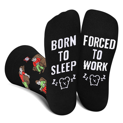 Funny Socks for Men Women - FORCED TO WORK Novelty Funky Socks Fun Gifts - Birthday Christmas Gifts for Men Teen Boys