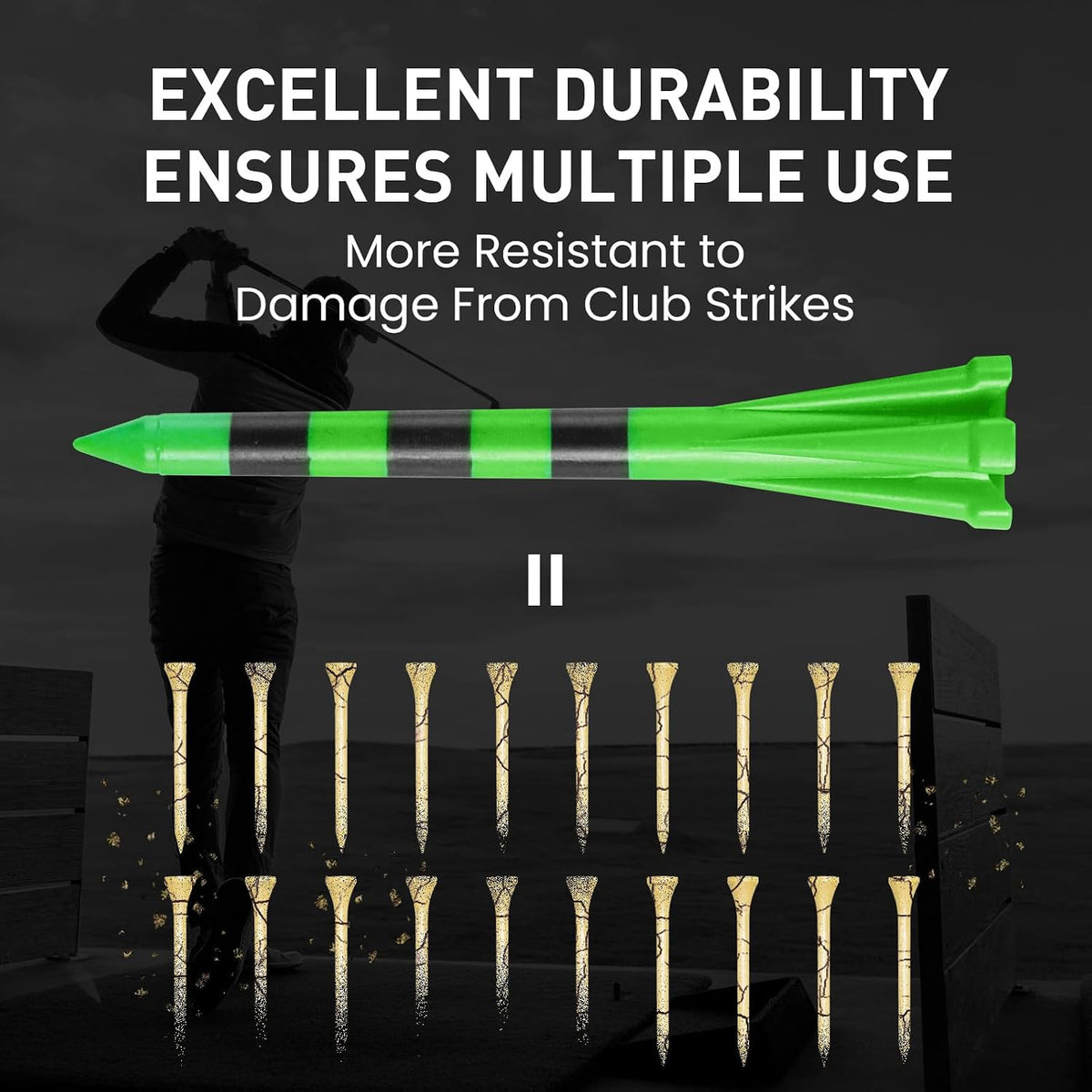 Unbreakable Plastic Golf Tees 60 Pack in 3 Sizes for Driving Range--Golf World-Golf World