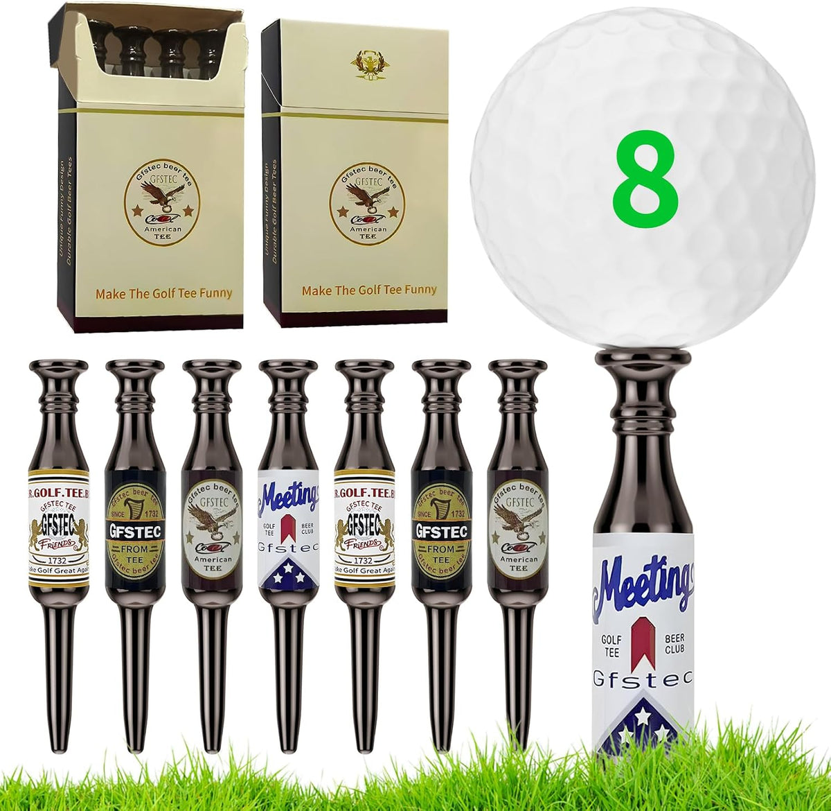 Beer Bottle Golf Tees, Virtually Unbreakable and Recyclable Plastic Golf Tee, Durable Golf Tees for Men and Women, Bachelor Party Novelty Gift for Golfers Funny Golf Tees 3-1/4" Tall