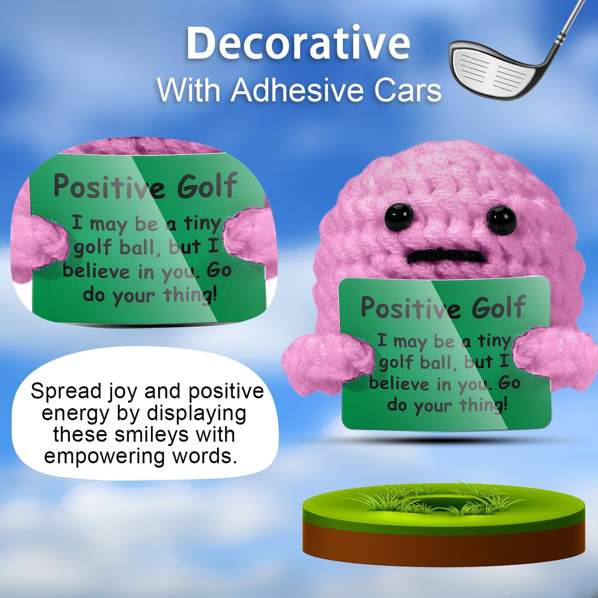 AICase Golf Gifts for Women Funny Positive Golf Ball Crochet Gag Gift Ideas, Emotional Support Nuggets for Women Golfers Accessories Tournament Mom Mothers Day Christmas Easter Birthday Stuff Gift