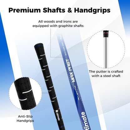 Ultimate Men's Complete Golf Club Set with Stand Bag, Driver and Putter--Golf World-Golf World