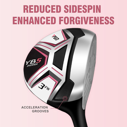PGM Womens 12 Piece Golf Club Set Right Hand With Pink Stand Bag--Golf World-Golf World