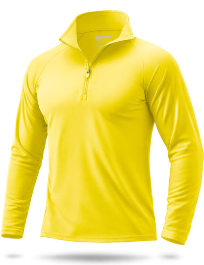 Boladeci Quarter Zip Men Golf Shirt UPF 50+ Long Sleeve Sun Protection