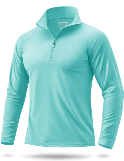 Boladeci Quarter Zip Men Golf Shirt UPF 50+ Long Sleeve Sun Protection