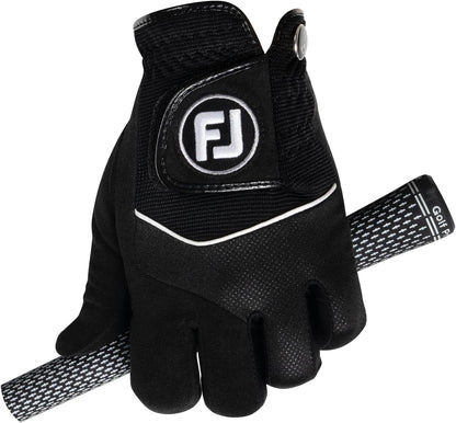 FootJoy Men's RainGrip Breathable Golf Gloves Black Medium Large Pair--Golf World-Golf World