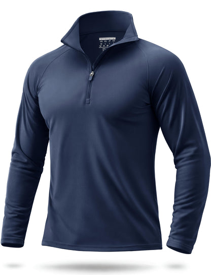Boladeci Quarter Zip Men Golf Shirt UPF 50+ Long Sleeve Sun Protection