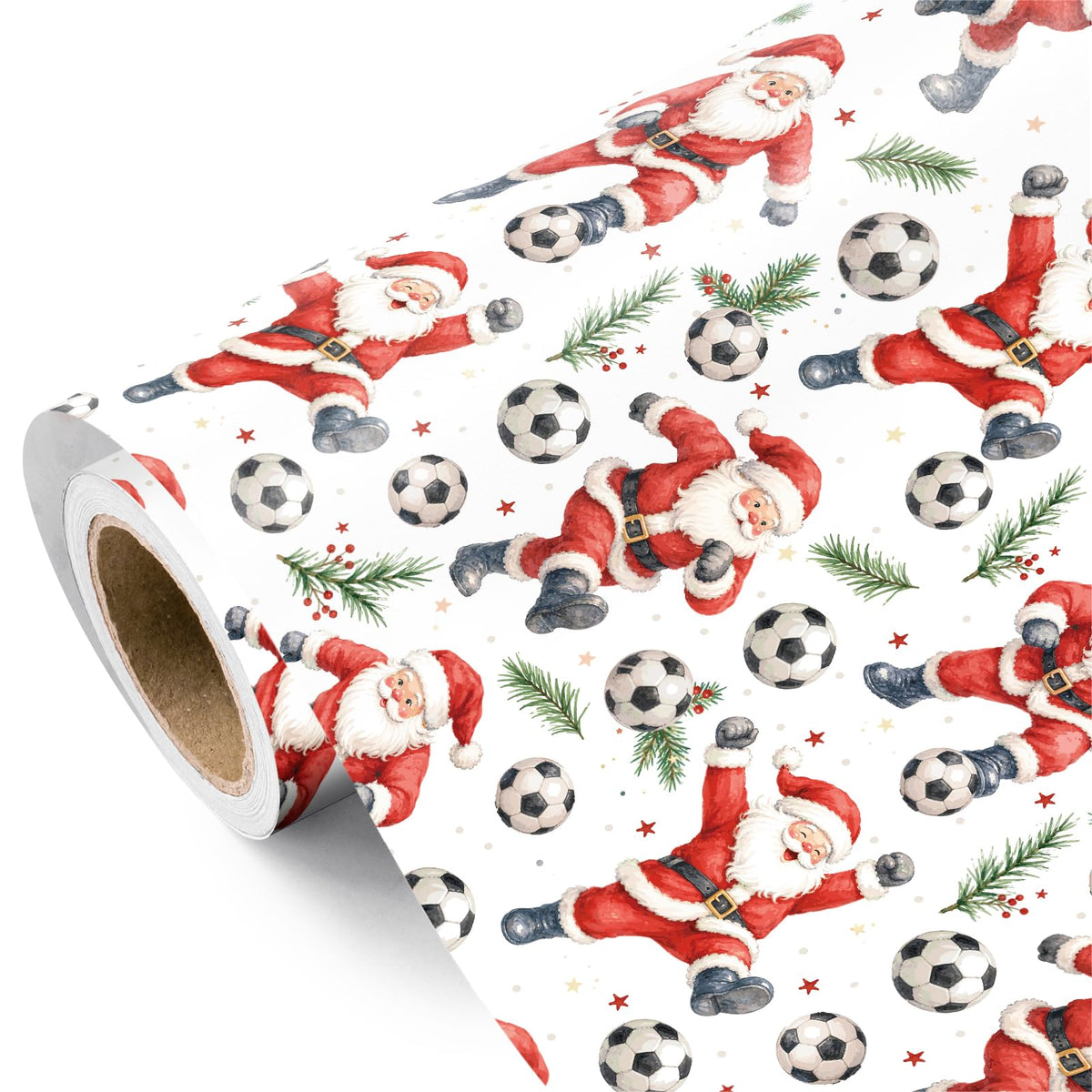 WRAPAHOLIC Christmas Wrapping Paper, Santa Claus with Golf Gift Wrap Paper