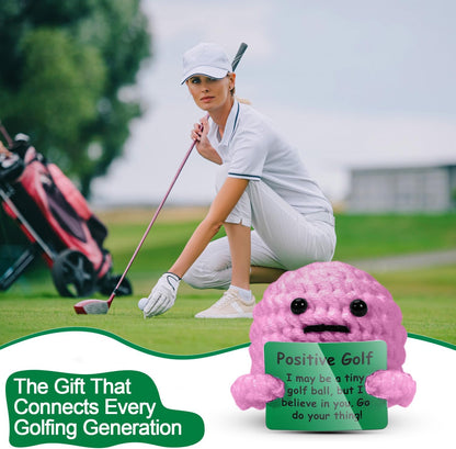 AICase Golf Gifts for Women Funny Positive Golf Ball Crochet Gag Gift Ideas, Emotional Support Nuggets for Women Golfers Accessories Tournament Mom Mothers Day Christmas Easter Birthday Stuff Gift