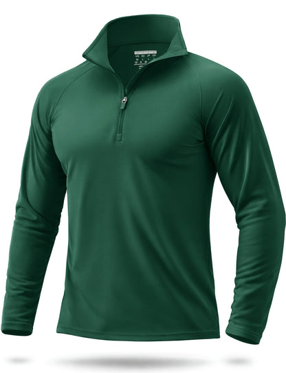 Boladeci Quarter Zip Men Golf Shirt UPF 50+ Long Sleeve Sun Protection
