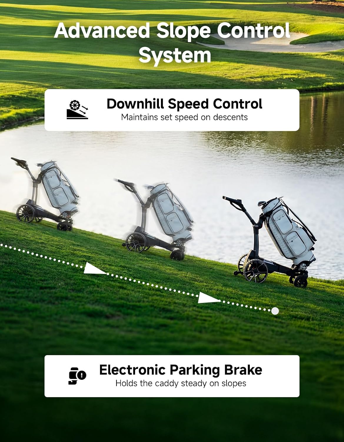 KEMIMOTO ApexR Electric Golf Cart w/Power Assist Mode 492FT Remote Control
