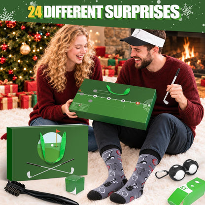 MOVINPE Golf Advent Calendar 2026 for Men Teen Boys, 24 Days of Golf Accessories & Essentials, Christmas Countdown Gifts for Golf Lovers Players Beginners Clubs Markers Brush